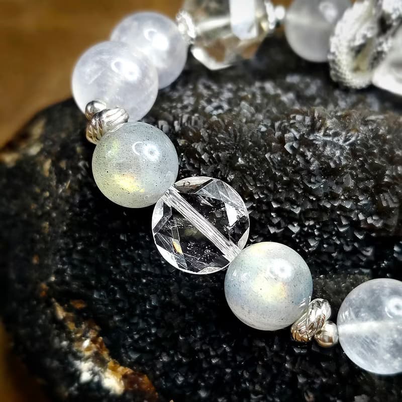 海洋守護神  | 白水晶 | 彩光拉長石 | 長石 | 白水晶 | 六芒星 |