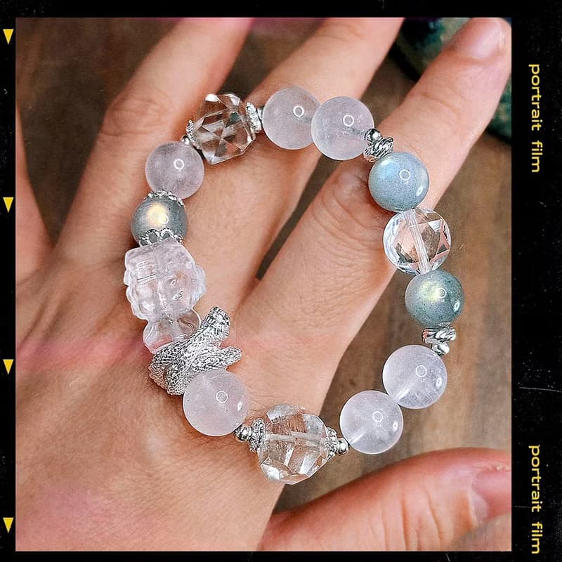 海洋守護神  | 白水晶 | 彩光拉長石 | 長石 | 白水晶 | 六芒星 |