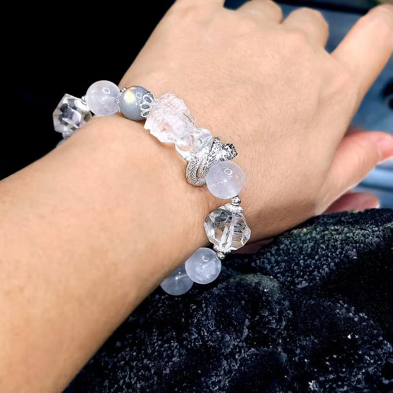 海洋守護神  | 白水晶 | 彩光拉長石 | 長石 | 白水晶 | 六芒星 |