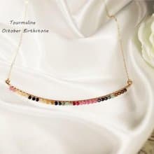 春らしい カラフルトルマリンの スマイル バーネックレス 10月誕生石