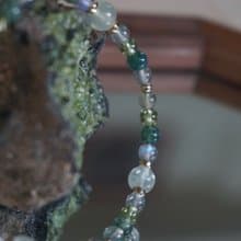 ll 自然之森 ll 葡萄石 拉長石 橄欖石 海藻石 手鍊手環 BR-00028