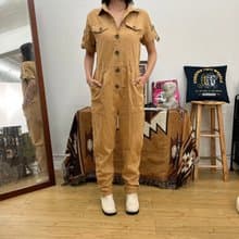 女裝 卡其 連身工作服  二手 古著