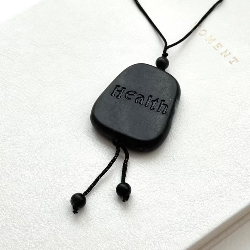 【冷靜】黑石祝福石塊項鏈 健康 加油| 防小人 安全感 勇氣