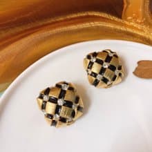 【西洋古董飾品】1960 Gem-craft華麗掐絲紋琺瑯 閃耀 耳環耳夾