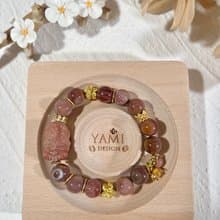 阿拉善 瑪瑙 千層乾枯玫瑰色調 手珠 手鍊 串珠 象神 智慧