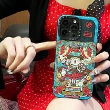 【隱藏式磁吸】狂奔的包子插畫鋁合金按鍵全磨砂防摔防刮iPhone16