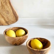 手工橄欖木可疊放圓邊碗