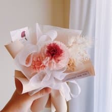 【永生花束】雙色桃粉康乃馨小花束 母親節花束推薦