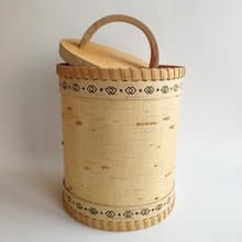 Birch bark box, birch bark canister, tea box