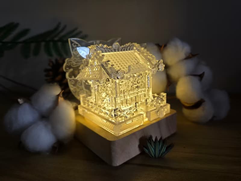 壓克力中式廟宇 手作模型 迷你建築 雕塑 展示模型 Miniature Shr