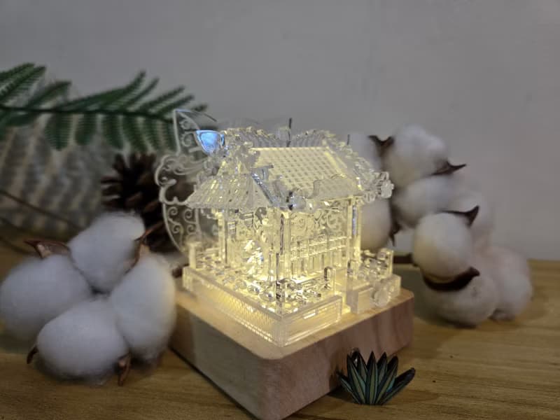 壓克力中式廟宇 手作模型 迷你建築 雕塑 展示模型 Miniature Shr