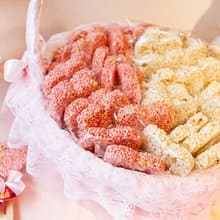 雙口味 棒裝 心型米香(原味X25支+紅麴X25支)+大提籃X1個