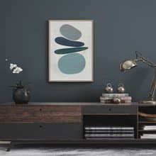 悠藍寂靜IV - 幾何簡約藍色系掛畫/居家擺飾/入厝禮/房間佈置