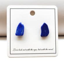 青金石耳釘深藍色天然石隨形礦物耳飾 P0512-26