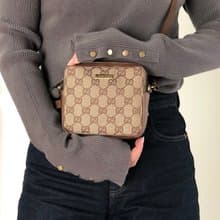 【 日本直送　名牌中古包 】GUCCI グッチ ショルダーバッグ ベージュ GG キャンバス ミニバッグ vintage ヴィンテージ オールド 2hrrun