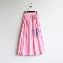 【蛋植物古著】珍藏花束絲質印花古著長裙