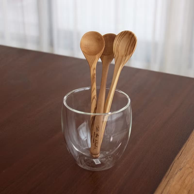 圓頭橄欖木湯匙16公分-單入