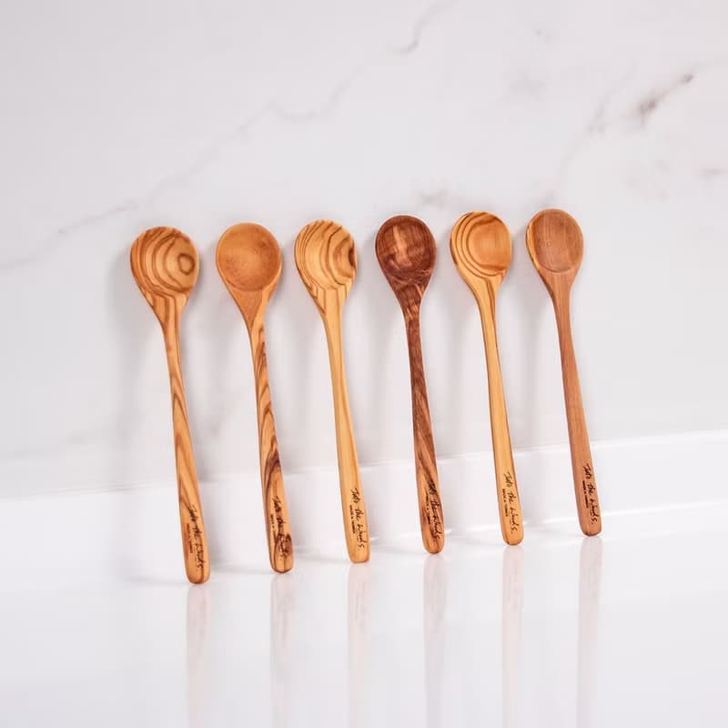 圓頭橄欖木湯匙16公分-單入