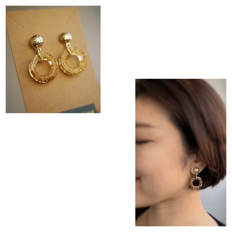 金星 | 樹脂耳飾 | 穿式耳環 | pierced | 透明感