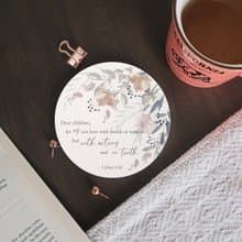 婚禮禮物 | 花草杯墊 | 經文禮物 | 約翰一書3:18