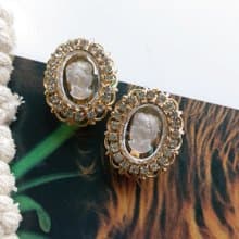 Vintage Jewelry 西洋古董飾品 WARNER CAMEO 清透 夾式耳環
