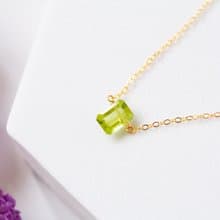 ペリドットのジュエルネックレス 14kgf / Peridot Gemstone Necklace 14kgf
