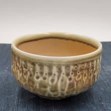 手拉坏刻紋陶土柴燒抹茶碗