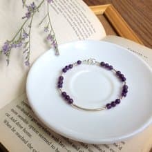 Ops Amethyst silver bracelet-紫水晶/925純銀/紫色/銀管/手鍊