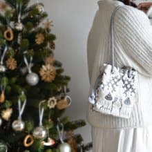 限定クリスマスカラー　モスクポシェットマリンバッグ　シルバーホワイト　クリスマスギフト・ご褒美にも