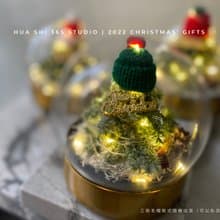 快速出貨! 聖誕禮盒 交換禮物 不凋雪松 雪白耶誕樹玻璃球 (夜燈