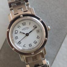 HERMES エルメス クリッパー ウォッチ 腕時計 シルバー ホワイト ヴィンテージ
