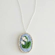 幸福玲蘭 - 銀珠刺繡項鍊