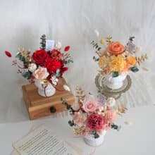 永生花+乾燥花∣餐桌上的浪漫 永生康乃馨玫瑰   開幕 升遷 入厝