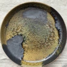 流動灰釉圓盤茶盤
