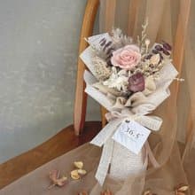 ins奶油風 錦葵紫永生玫瑰小花束