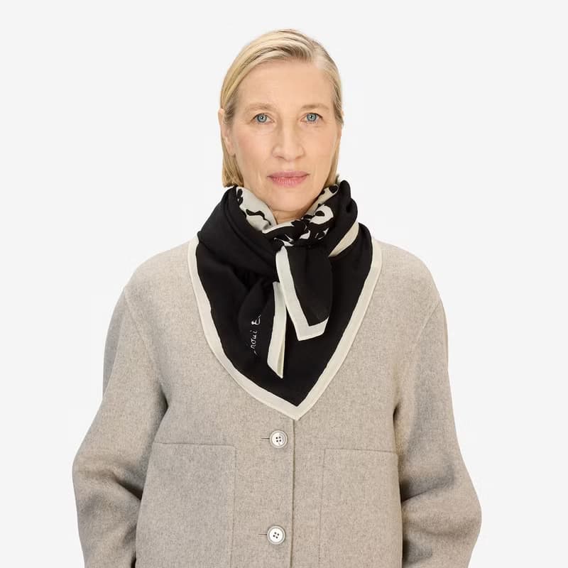 【INOUI EDITIONS】FELINE 羊毛方巾100 - 黑