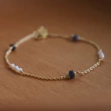 手鍊 藍寶石 珍珠 天然石 - 傾訴 -