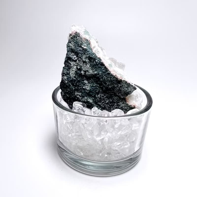 嫩綠。 擺件 精品 一圖一物 療癒 水晶盆栽 組合I 魚眼石 沸石 I