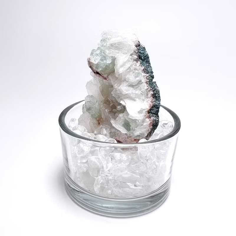 嫩綠。 擺件 精品 一圖一物 療癒 水晶盆栽 組合I 魚眼石 沸石 I