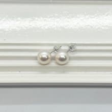 单粒珍珠耳钉 7-7.5/7.5-8/8.5/8.5-9铂金 K18YG K10YG K10PG