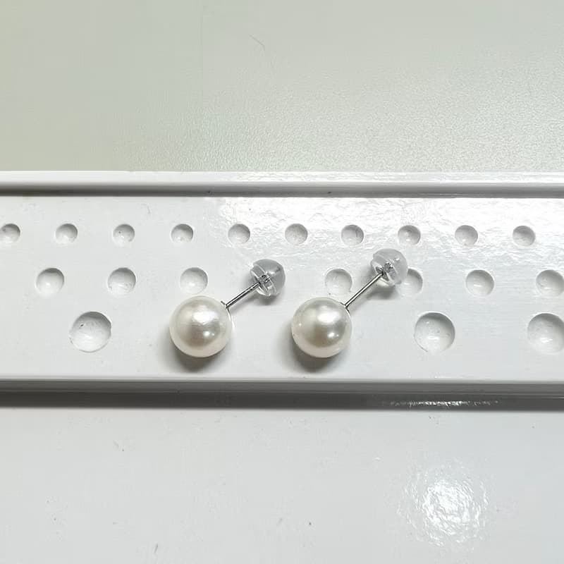单粒珍珠耳钉 7-7.5/7.5-8/8.5/8.5-9铂金 K18YG K10YG K10PG
