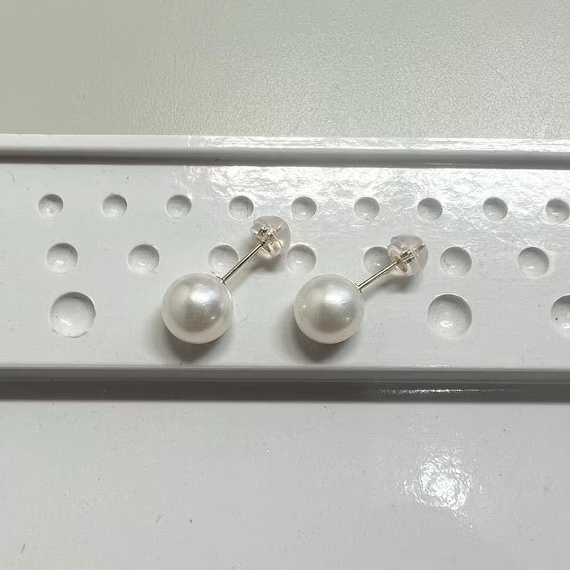 单粒珍珠耳钉 7-7.5/7.5-8/8.5/8.5-9铂金 K18YG K10YG K10PG