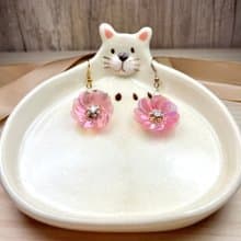 A Lu  萌菊垂墜耳飾/飾品 母親節 原創手作 限量款