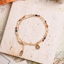 桃花 x 石榴石 藍金沙 拉長石 尖晶石【最孤獨的浪漫】兩戴式手鍊