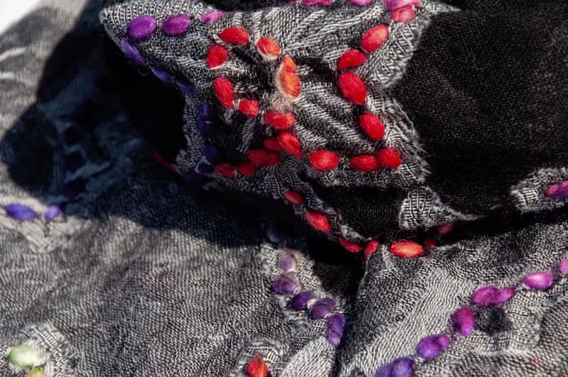 喀什米爾Cashmere/水煮羊毛披肩/針織圍巾/刺繡圍巾/羊絨披巾-花