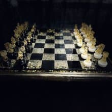 Black and Gold Chess Pieces | Epoxy Resin Chess Set for Elegant Home Décor & Gif