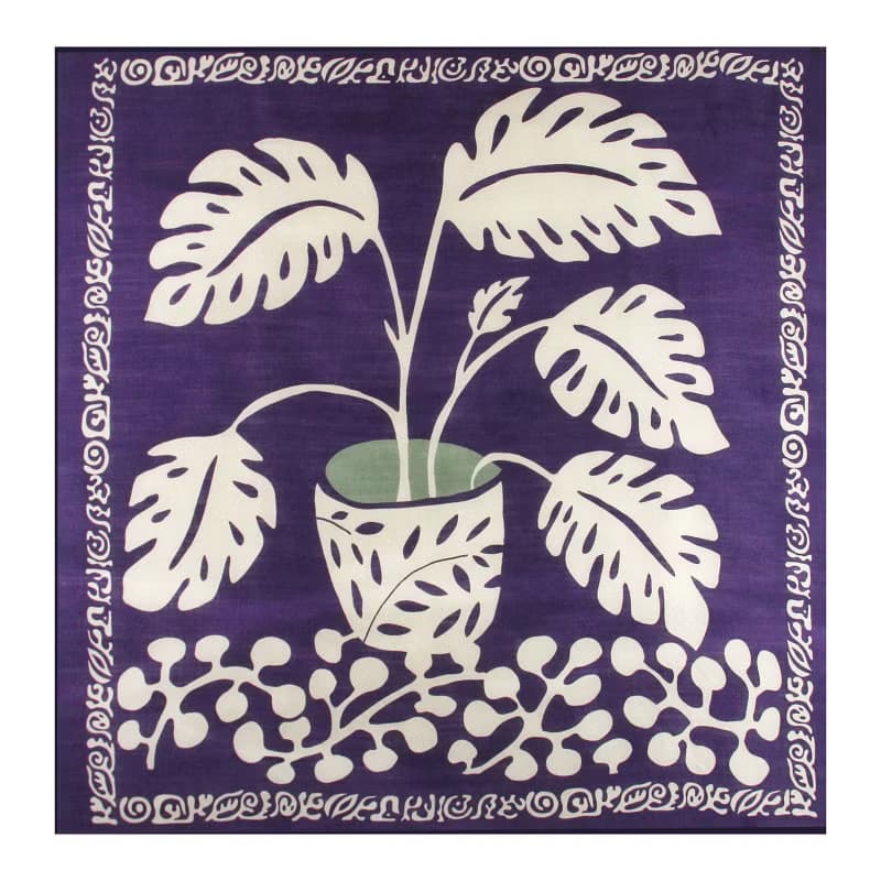 Carré Laine Monstera Prune羊毛方形圍巾