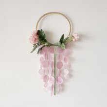 DIY-KIT | Flower Shop Carnation-Large-Pink | Shell Wind Chime Mobile| #2-0273