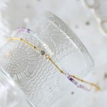 掛念。彩螢石 雙層手鍊 14K包金 天然石水晶 手鍊