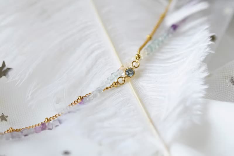 掛念。彩螢石 雙層手鍊 14K包金 天然石水晶 手鍊